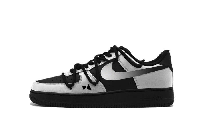 Nike Nike Air Force 1 Silver Jellyfish Synthetic Leather, Leather Abrasion Resistant Slip Resistant Low top Skateboard Shoes