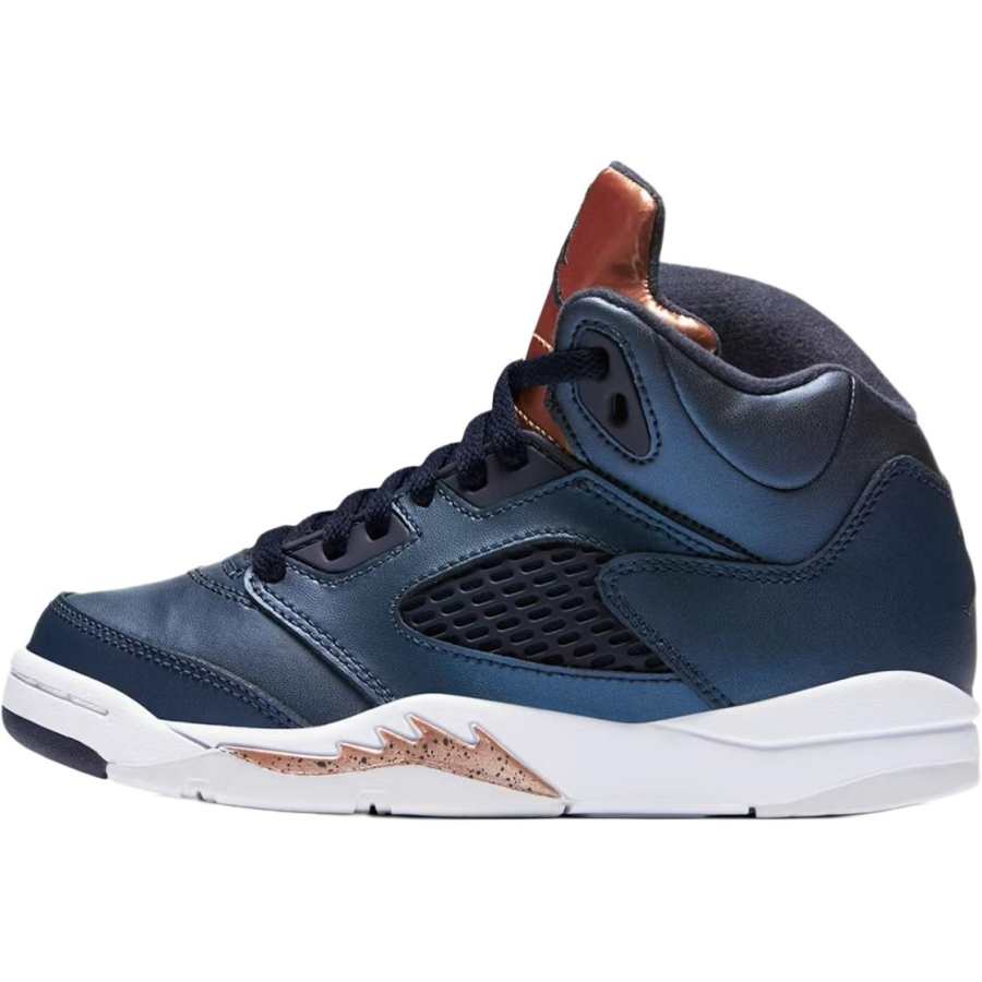 Jordan Jordan Air Jordan 5 Abrasion Resistant High top Children's Basketball Shoes Black Children Aged 3 7 Years Old
