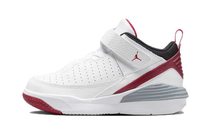 Jordan Jordan Max Aura 5 Comfortable Round Toe Anti Kick Cushioning Mid top Kids' Skateboarding Shoes White