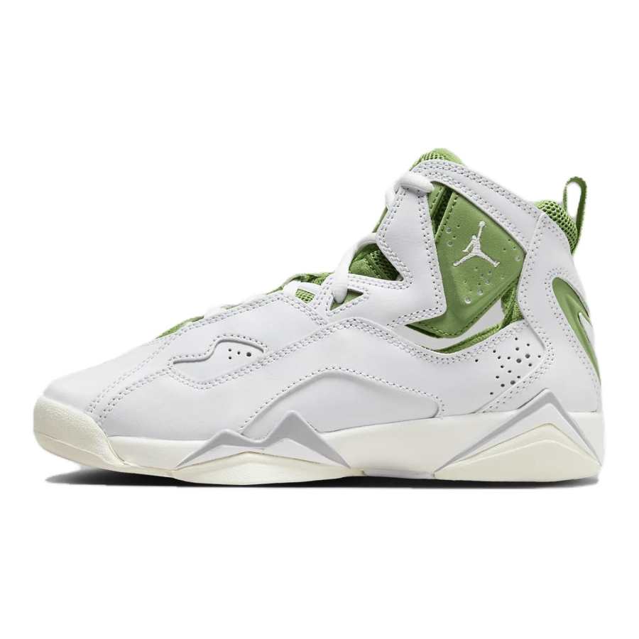 Jordan Jordan True Flight Slip Resistant Cushioning Abrasion Resistant High top Basketball Shoes White Green Unisex