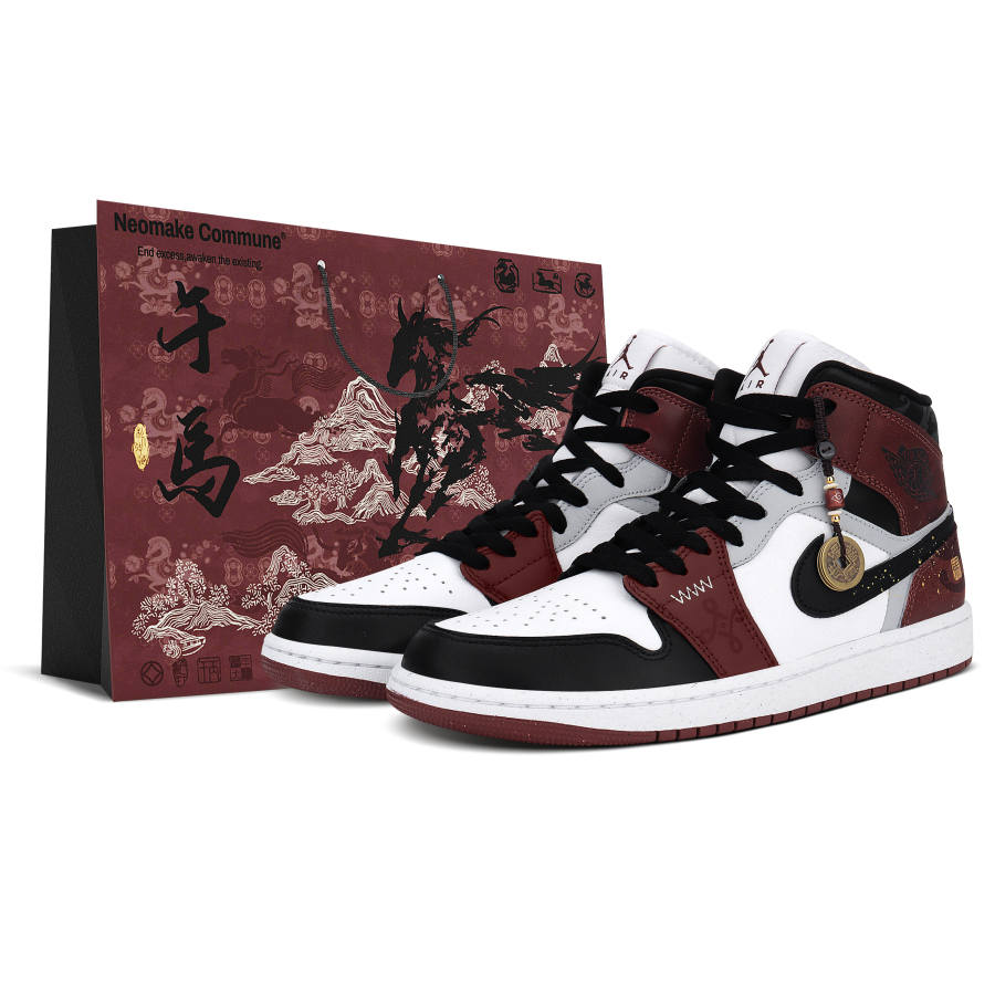 Jordan Jordan Air Jordan 1 High top Children's Basketball Shoes Red Black Teenagers