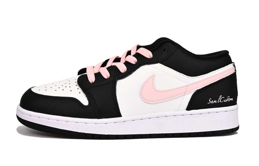Jordan Jordan Air Jordan 1 Leather Low top Children's Basketball Shoes Black Pink Teenagers