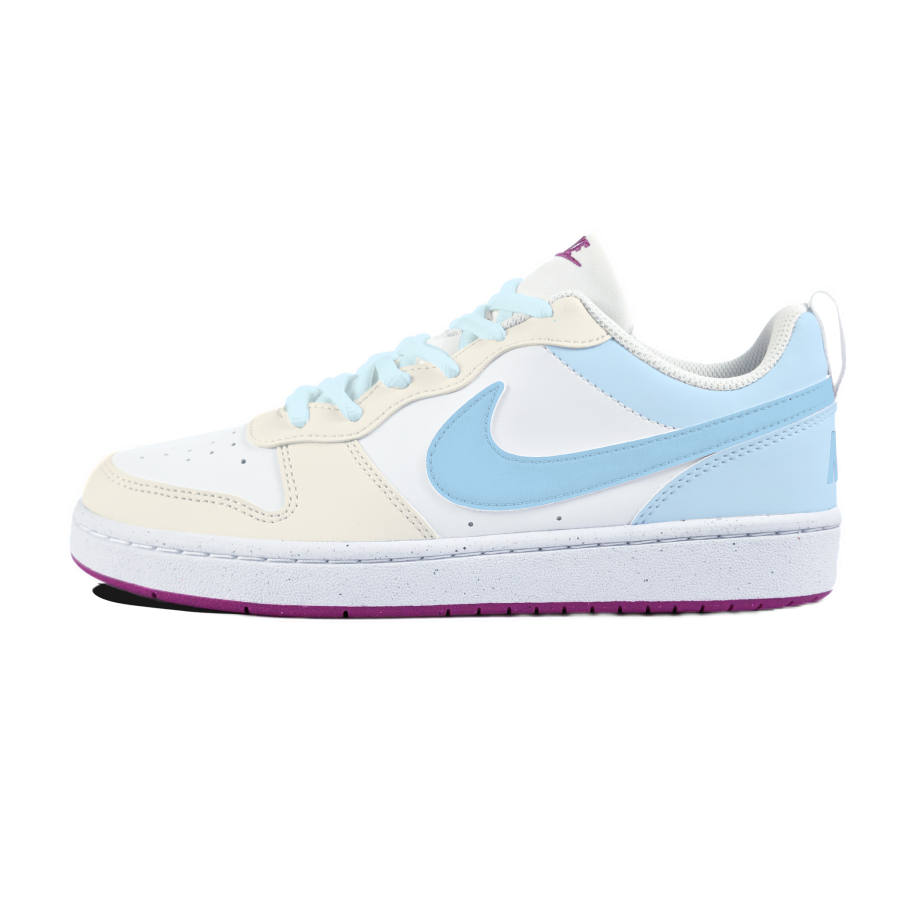 Nike Nike Court Borough Light Blue Yubu Slip Resistant Abrasion Resistant Low top Kids' Skateboarding Shoes White Teenagers