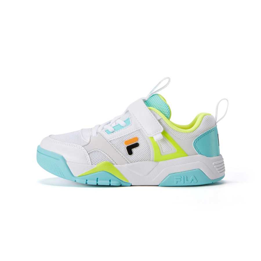 FILA KIDS Comfortable Slip Resistant, Abrasion Resistant, Breathable Kids Lifestyle Shoes FILA White/Vibrant Yellow