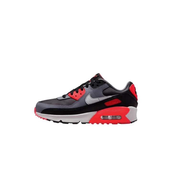 Nike Nike Air Max 90 Comfortable Kids' Running Shoes Black/Cool Gray/Bright Deep Red/Photon Gray Kids'