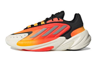 Adidas Originals Ozelia Fabric Slip Resistant Cushioning Abrasion Resistant Low top Kids Lifestyle Shoes Black Orange
