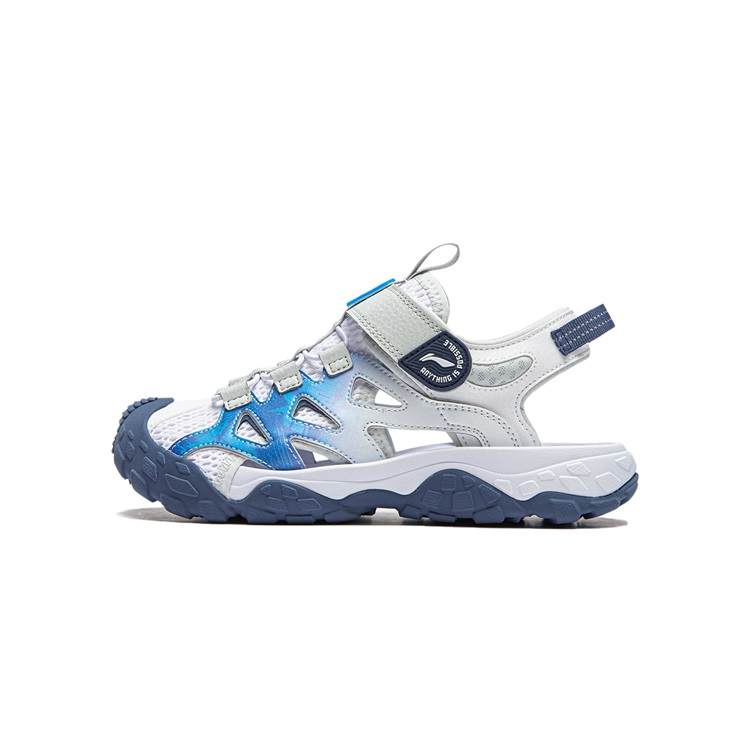 Li-Ning YOUNG Li Ning YOUNG Trek 2 Breathable And Quick Dry Children's Sandals White Blue Kids'