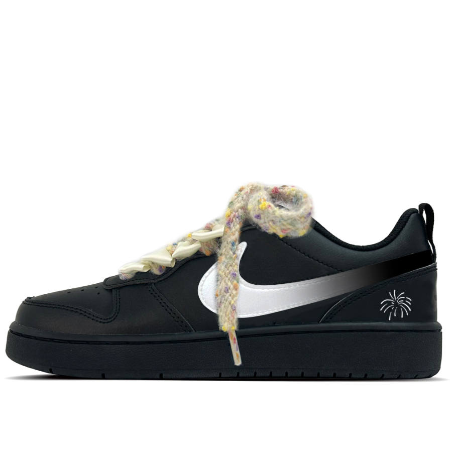 Nike Nike Court Borough Fleece Star Fireworks Leather Slip Resistant Abrasion Resistant Low top Kids' Skateboarding Shoes