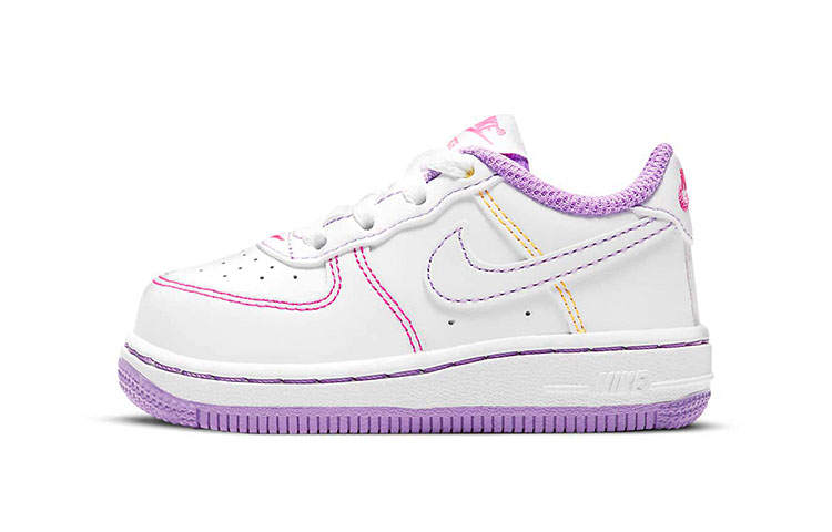 Nike Nike Air Force 1 Breathable And Lightweight Low top Toddler Shoes White Purple Infant And Toddler