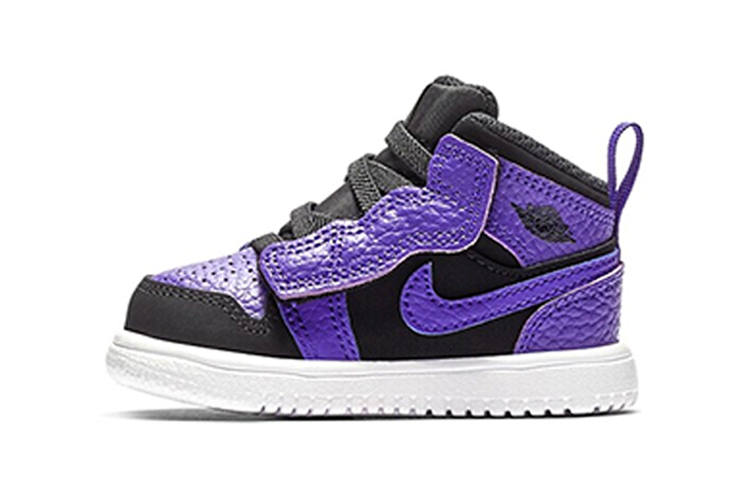Jordan Jordan Air Jordan 1 Mid Alt Trendy Abrasion Resistant Mid top Toddler Shoes Black Purple Infant And Toddler