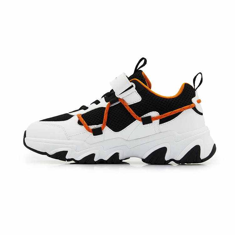 Champion Kids Mesh Hook and Loop Cat Paw Panda Sports Chunky Sneakers Casual Shoes Black/Orange Kids'