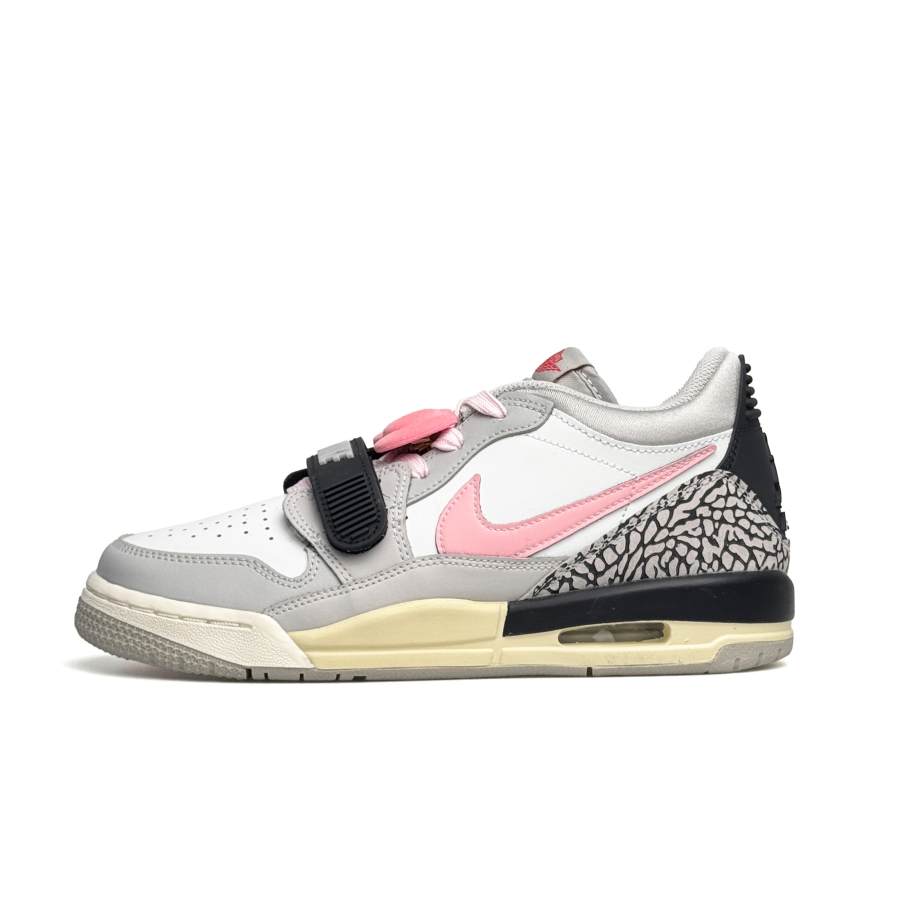 Jordan Jordan Legacy 312 Leather Abrasion Resistant Low top Children's Basketball Shoes Pink Teenagers