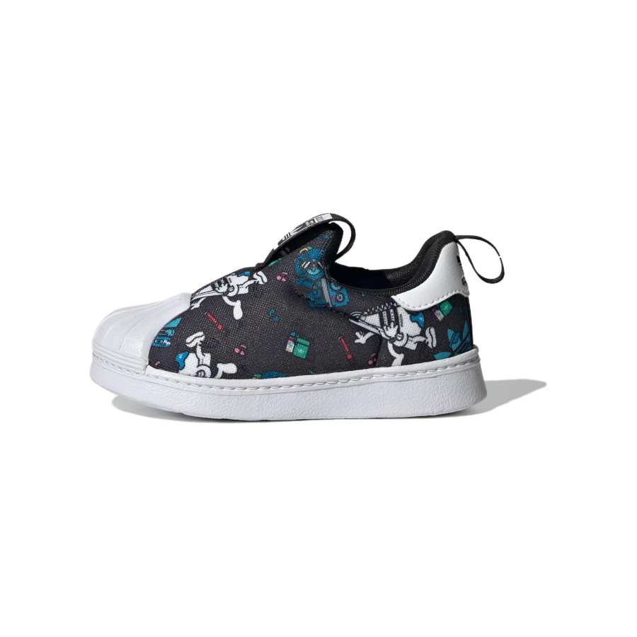 Adidas Originals SUPERSTAR 360 Abrasion Resistant Low top Toddler Shoes Black White Infant And Toddler