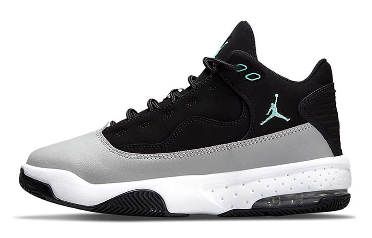 Jordan Jordan Max Aura 2 Synthetic Leather Slip Resistant Cushioning Abrasion Resistant Mid top Basketball Shoes Black Gray