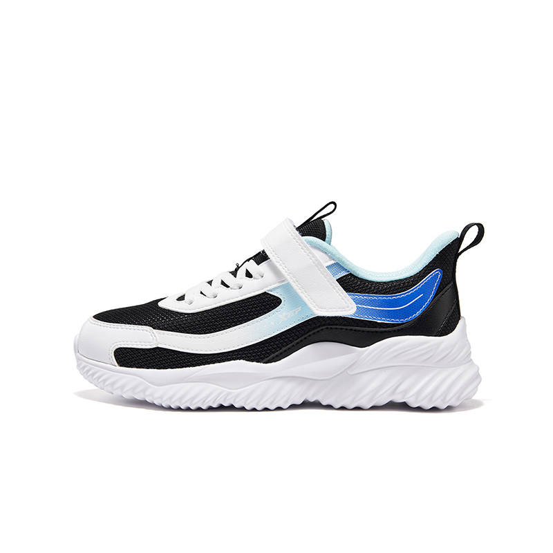 XTEP Slip Resistant Abrasion Resistant Low top Kids' Running Shoes Black Xtep White Light Blue Kids'