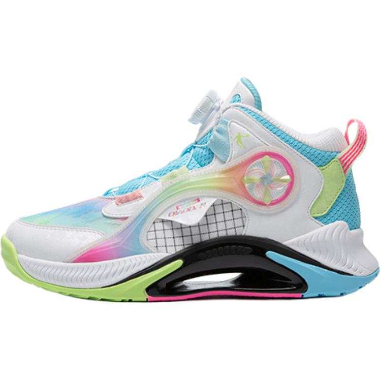 QIAODAN Mid top Basketball Shoes Cirrus Blue Unisex