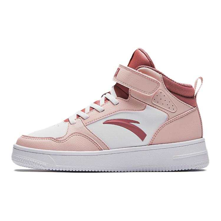 Antakids High top Skateboard Shoes White Pink Teenagers