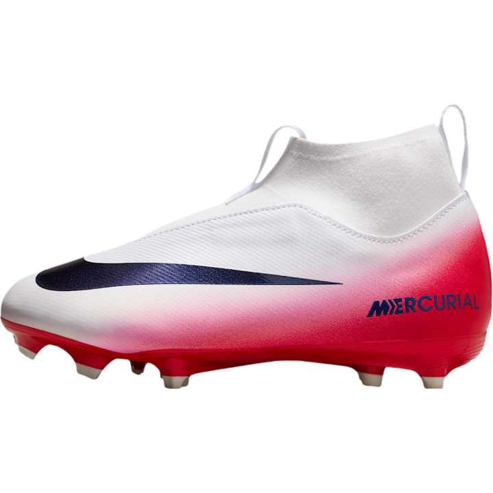 Nike Nike Mercurial Superfly 10 High top Kids' Soccer Shoes White Red Kids'