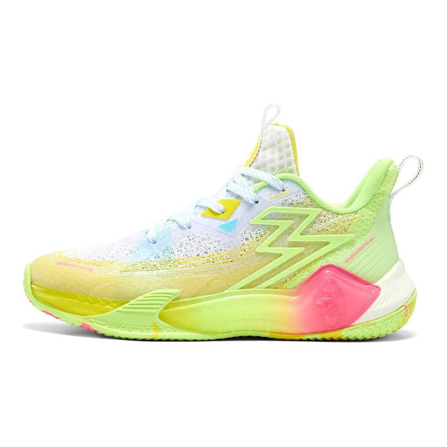 361°KIDS DVD Slip Resistant Cushioning Abrasion Resistant Low top Basketball Shoes Yellow White