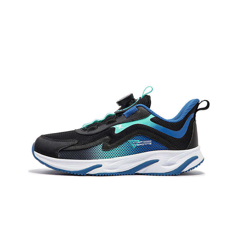 XTEP Zap Shadow Cushioning, Wear Resistant Running Shoes Black Blue Teenagers