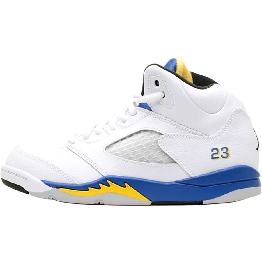 Jordan Jordan Air Jordan 5 Mid top Children's Basketball Shoes White Children Aged 3 7 Years Old