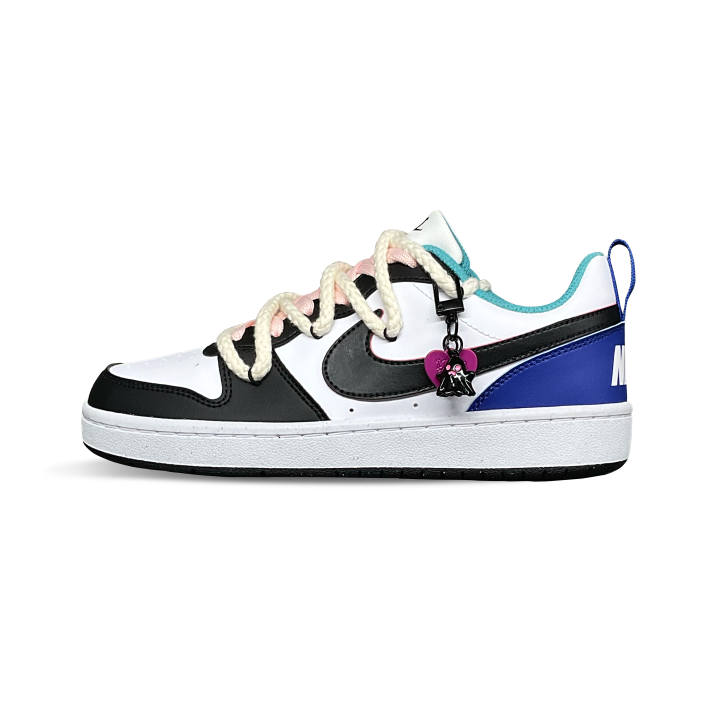 Nike Nike Court Borough Tower Rabbit Synthetic Leather Slip Resistant Cushioning Abrasion Resistant Low top