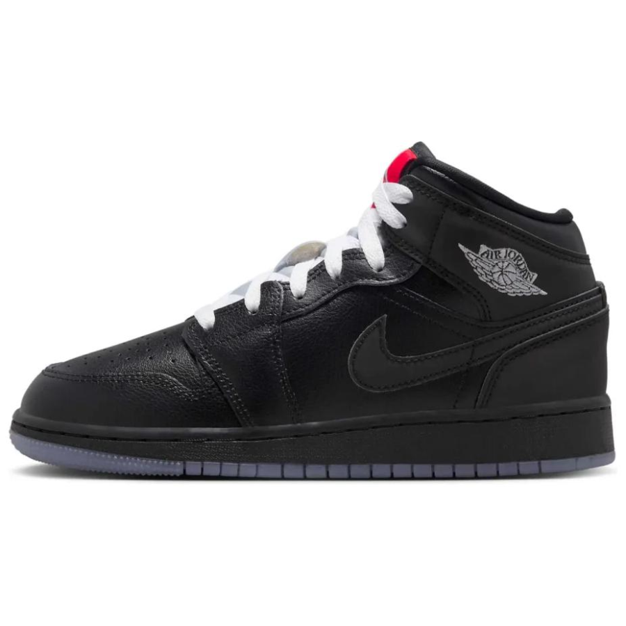 Jordan Jordan Air Jordan 1 Leather Mid top Basketball Shoes Black Unisex