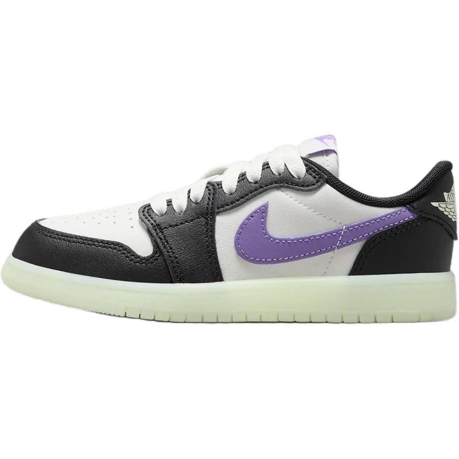 Jordan Jordan Air Jordan 1 Low top Children's Basketball Shoes White Black Purple Kids'