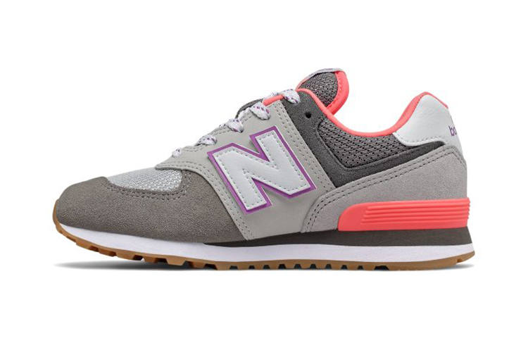 New Balance New Balance NB 574 Comfortable Kids Lifestyle Shoes Gray Pink Children Aged 3 7 Years Old