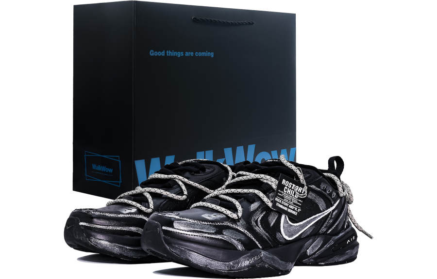 Nike Nike Air Monarch 4 Abrasion Resistant Height Increasing Low top Chunky Sneakers Unisex Black Gray