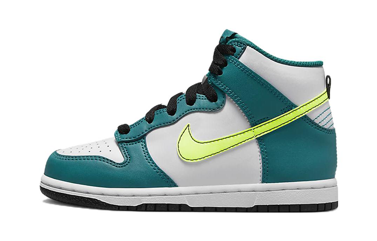 Nike Nike Dunk High top Kids' Skateboarding Shoes Gray White Yellow Children Aged 3 7 Years Old