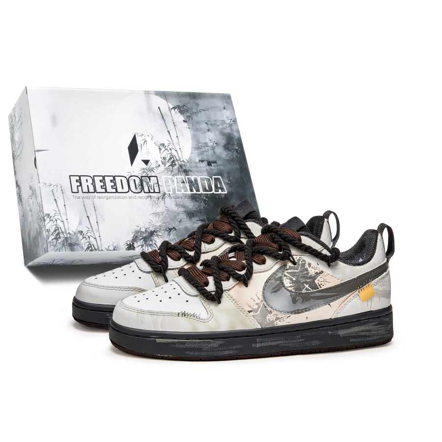 Nike Nike Court Borough Island In The Mist Slip Resistant Abrasion Resistant Low top Kids' Skateboarding Shoes White Brown