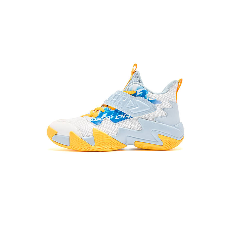 QIAODAN Mid top Basketball Shoes Jordan White/Rain Blue Unisex