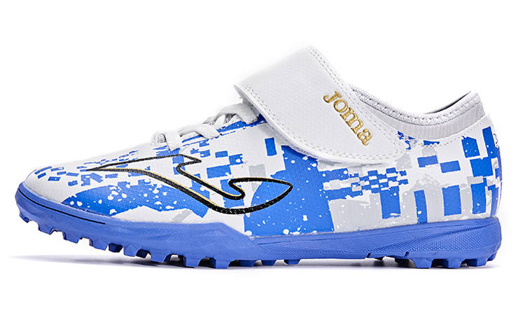 Joma Slip Resistant Abrasion Resistant Low top Kids' Soccer Shoes White Blue Kids'
