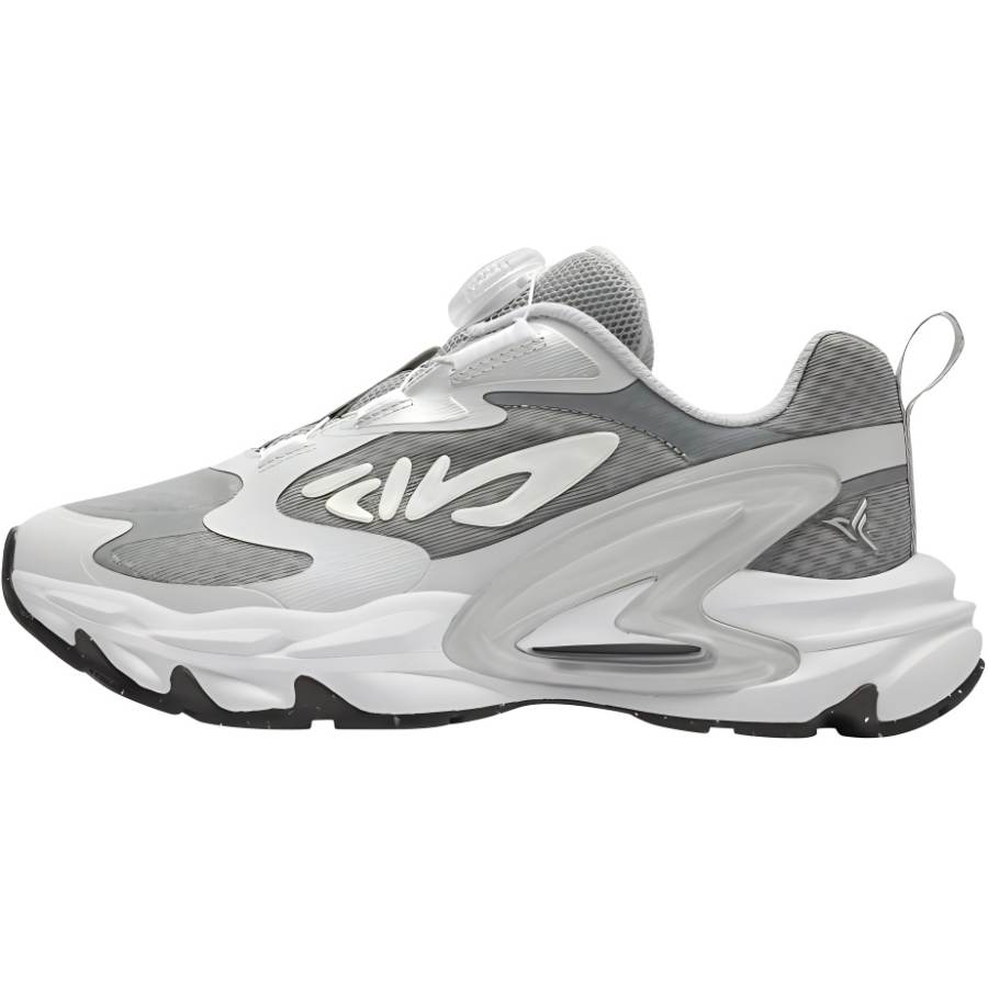 FILA KIDS Hummingbird 2 Slip Resistant Rebound Breathable Anti Kick Low top Kids' Running Shoes Gray Kids'