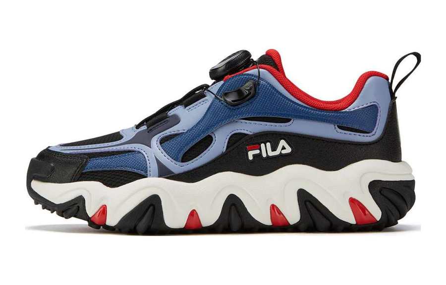 FILA KIDS Tiger Claw Abrasion Resistant Low top Kids' Running Shoes Black Blue Kids'