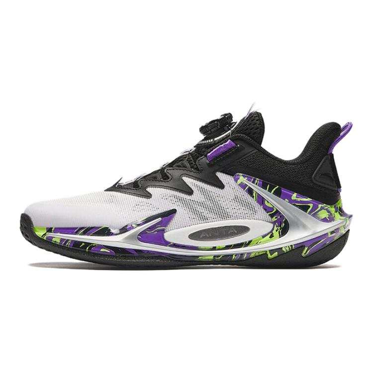 Antakids Qing Kuang Low top Basketball Shoes White Black Teenagers