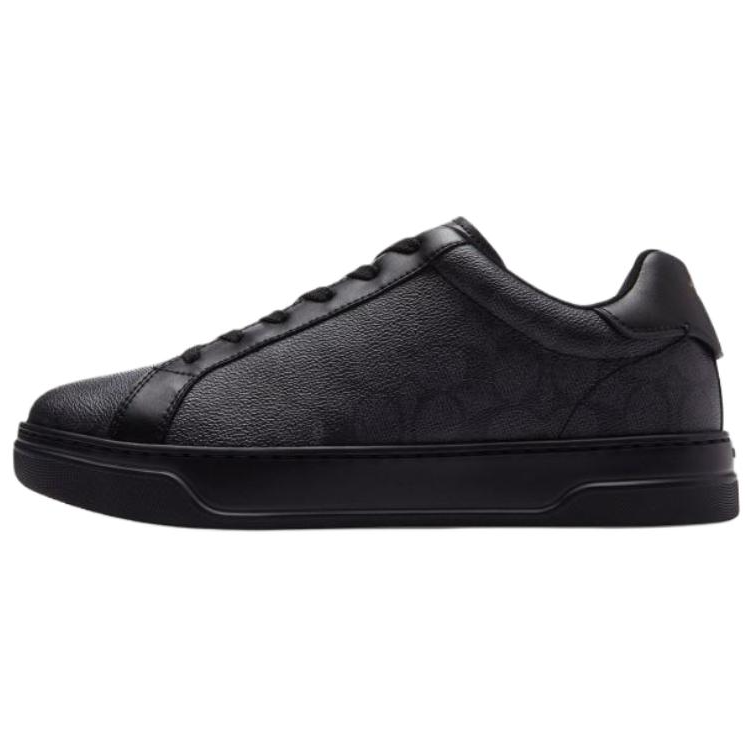 COACH Highline Cow Split Leather Low top Skateboard Shoes Men's Black