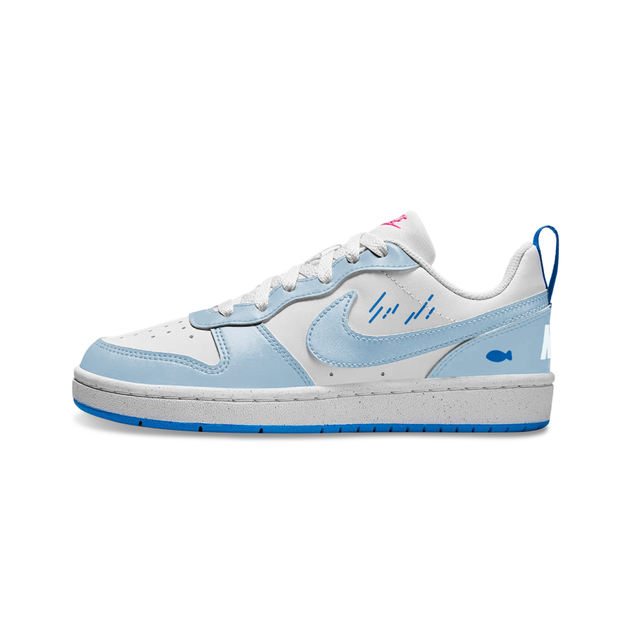 Nike Nike Court Borough Slip Resistant Low top Kids' Skateboarding Shoes Light Blue Teenagers