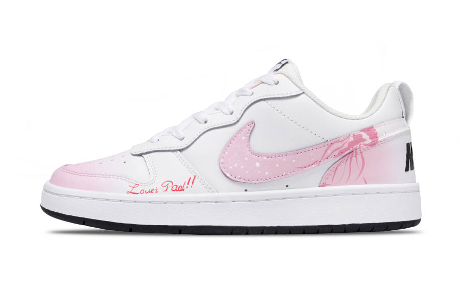 Nike Nike Court Borough Synthetic Leather Slip Resistant Abrasion Resistant Low top Kids' Skateboarding Shoes Pink Kids'