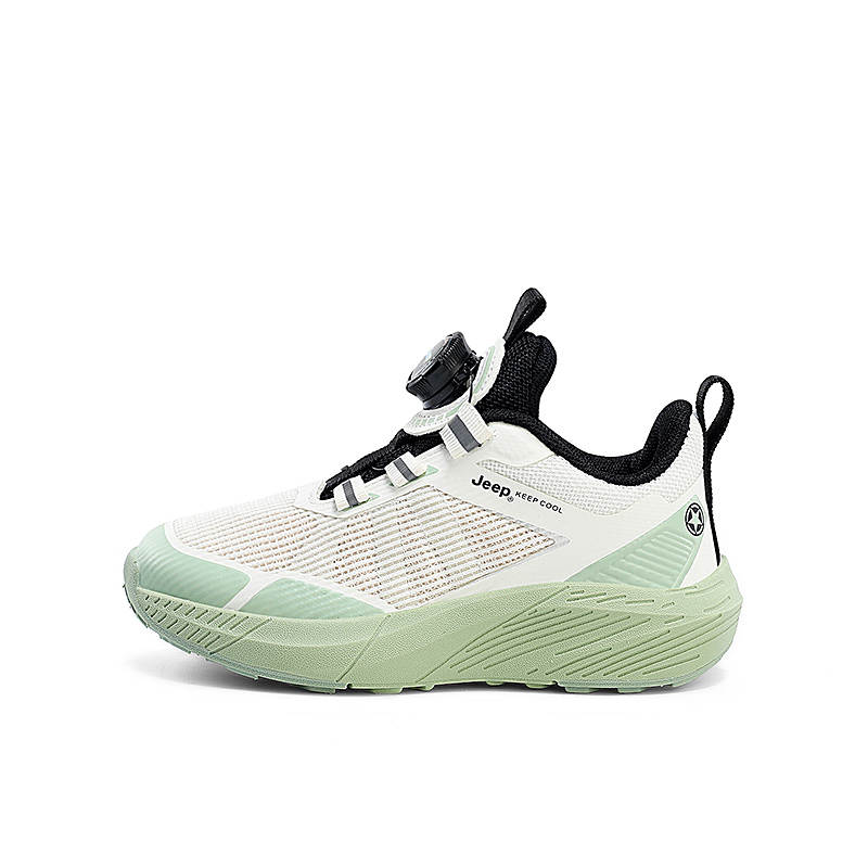 Jeep Abrasion Resistant Low top Kids' Running Shoes Black White Green Kids'
