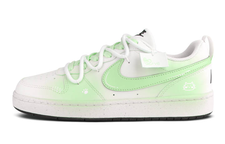 Nike Nike Court Borough Green Firefly Illusion Synthetic Leather Versatile Low top Kids' Skateboarding Shoes Neon Green