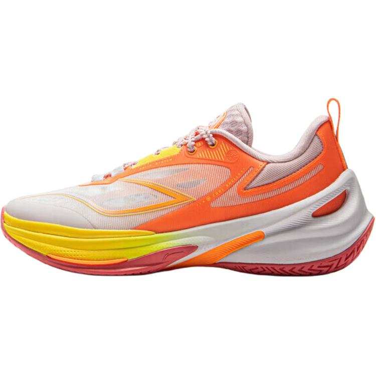 Li-Ning YOUNG Li Ning YOUNG Textile, Synthetic Leather Low top Basketball Shoes White Orange Teenagers