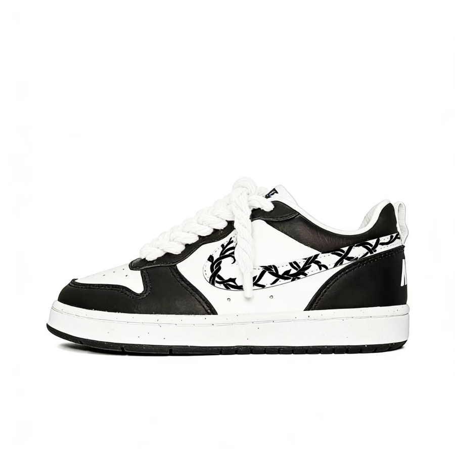 Nike Nike Court Borough Rattan Synthetic Leather Slip Resistant Abrasion Resistant Low top Kids' Skateboarding Shoes