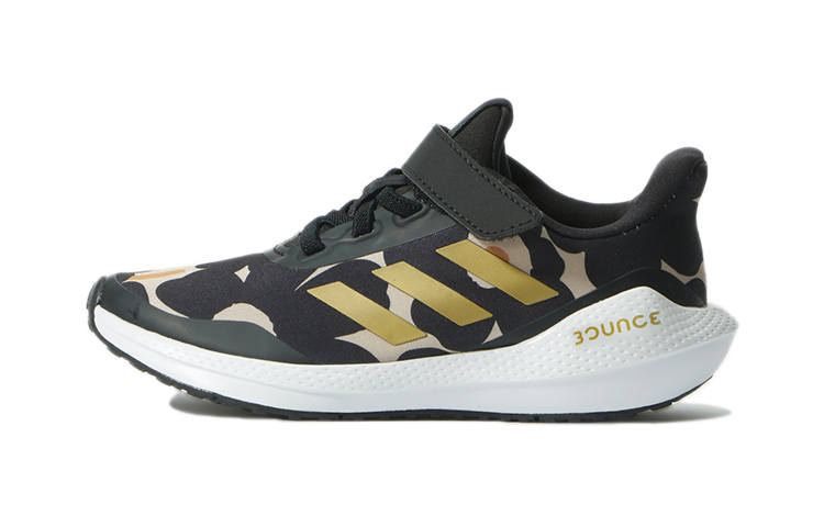 Adidas Adidas EQ21 Comfortable Abrasion Resistant Low top Kids' Running Shoes Black Gold Children Aged 3 7 Years Old