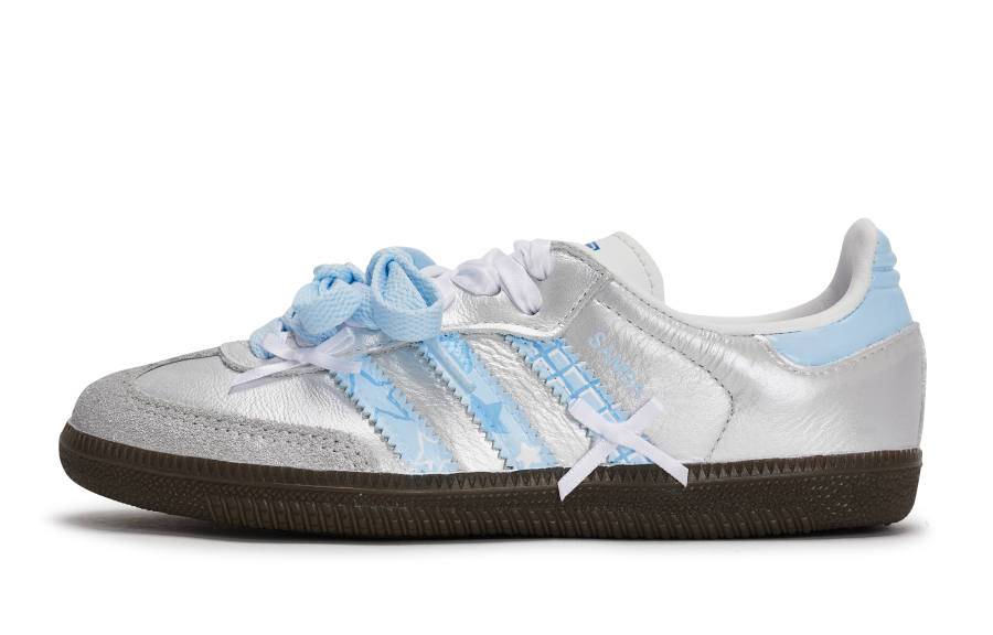 Adidas Originals Samba 811 Manufacturing, Cloud Plaid Blue Tone Slip Resistant Abrasion Resistant