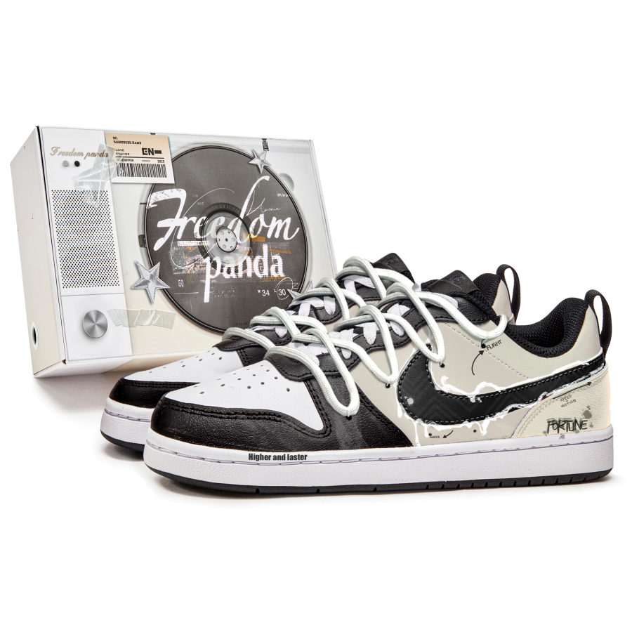 Nike Nike Court Borough Slip Resistant Abrasion Resistant Low top Kids' Skateboarding Shoes Black Brown Teenagers