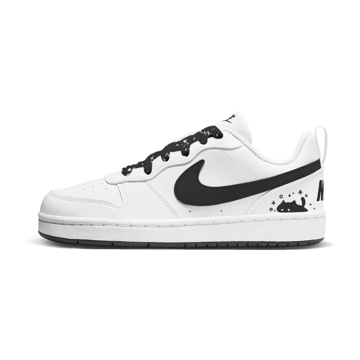 Nike Nike Court Borough Black Cat Trace Synthetic Leather Abrasion Resistant Abrasion Resistant Low top
