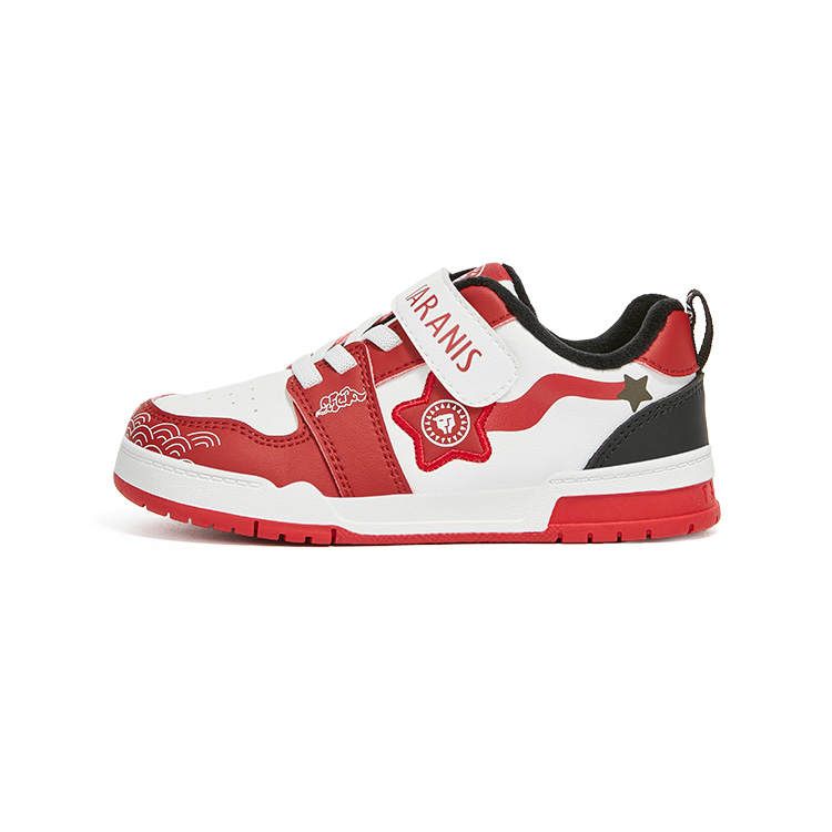 TARANIS Abrasion Resistant Abrasion Resistant Low top Kids' Skateboarding Shoes White Red Children Aged 3 7 Years Old