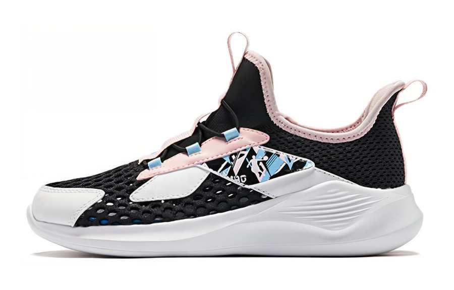 QIAODAN Fabric Low top Running Shoes Black Pink Unisex